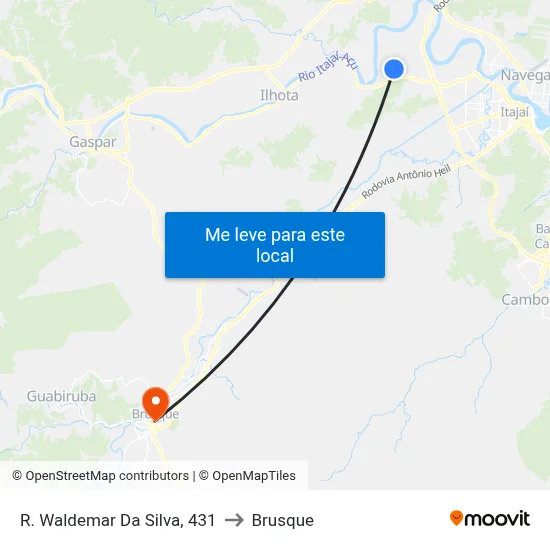 R. Waldemar Da Silva, 431 to Brusque map