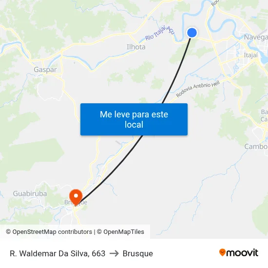 R. Waldemar Da Silva, 663 to Brusque map