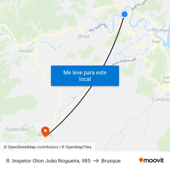R. Inspetor Oton João Nogueira, 985 to Brusque map