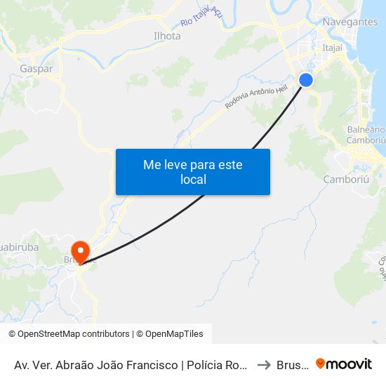 Av. Ver. Abraão João Francisco | Polícia Rodoviária Federal to Brusque map