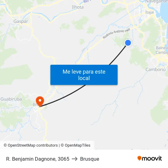 R. Benjamin Dagnone, 3065 to Brusque map