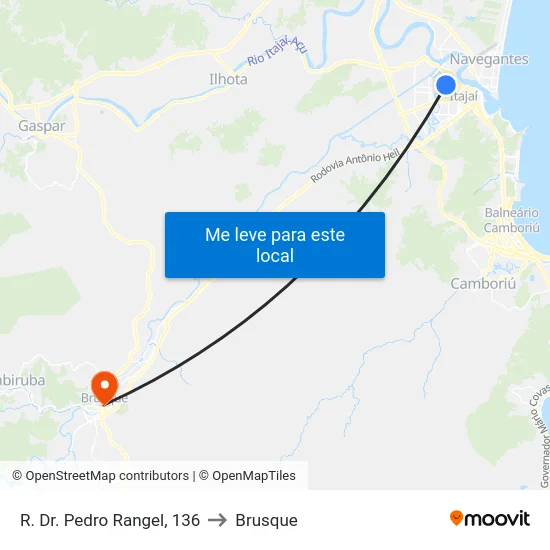 R. Dr. Pedro Rangel, 136 to Brusque map