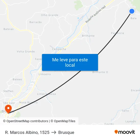 R. Marcos Albino, 1525 to Brusque map