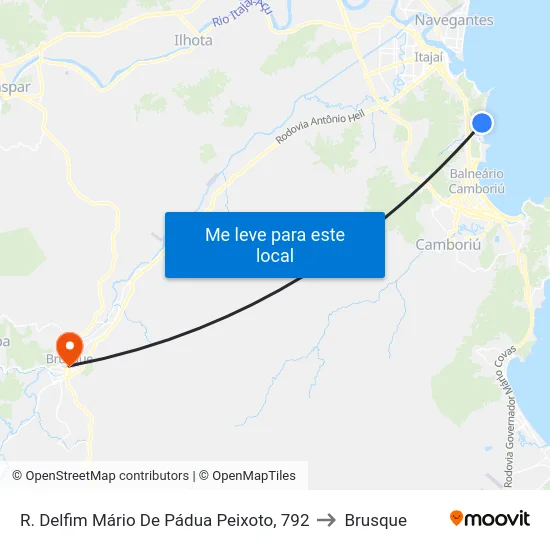 R. Delfim Mário De Pádua Peixoto, 792 to Brusque map