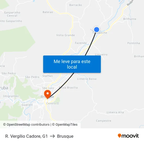 R. Vergílio Cadore, G1 to Brusque map