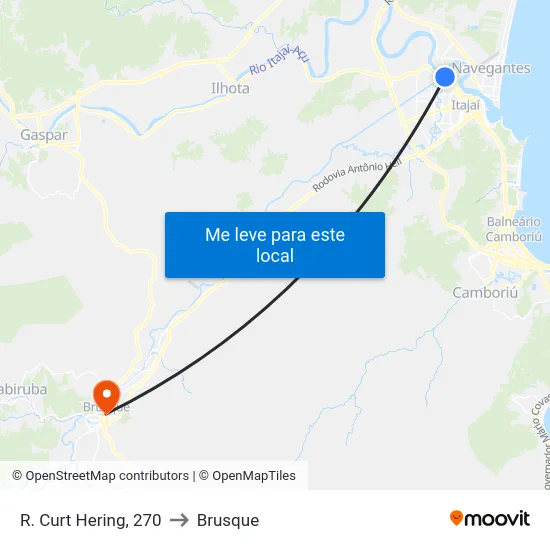 R. Curt Hering, 270 to Brusque map