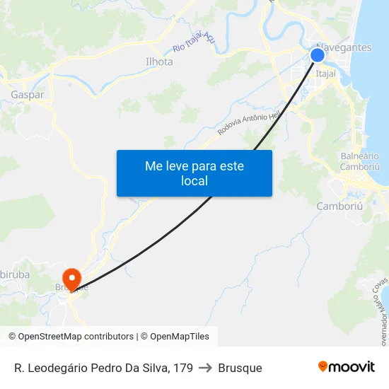 R. Leodegário Pedro Da Silva, 179 to Brusque map