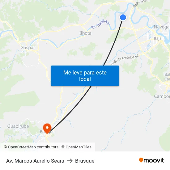 Av. Marcos Aurélio Seara to Brusque map
