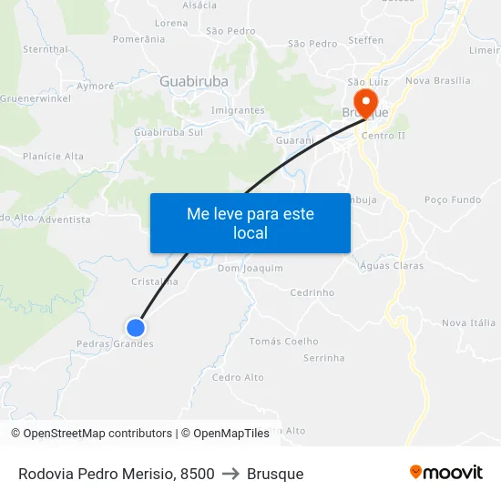 Rodovia Pedro Merisio, 8500 to Brusque map
