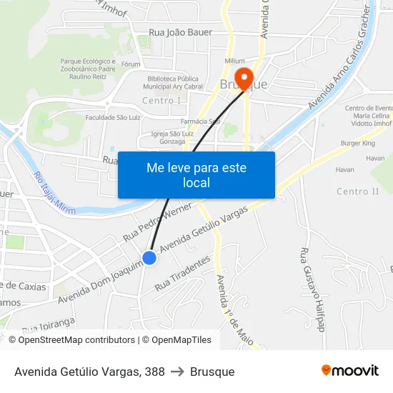Avenida Getúlio Vargas, 388 to Brusque map