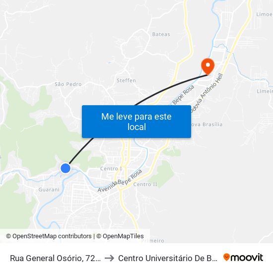 Rua General Osório, 724-748 to Centro Universitário De Brusque map