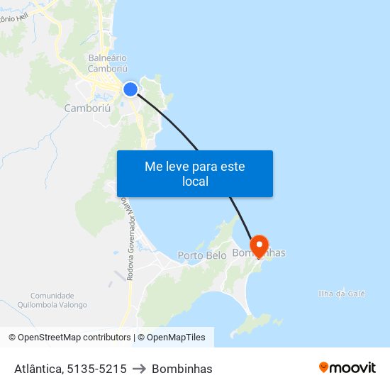 Atlântica, 5135-5215 to Bombinhas map