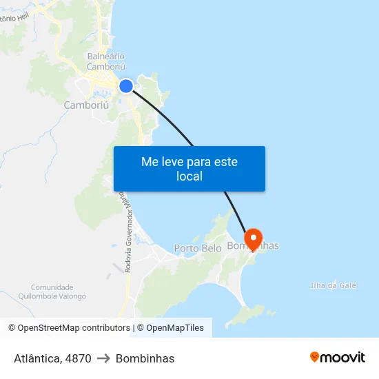 Atlântica, 4870 to Bombinhas map