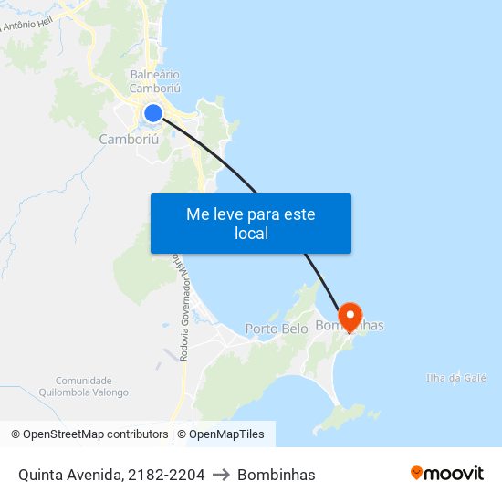 Quinta Avenida, 2182-2204 to Bombinhas map