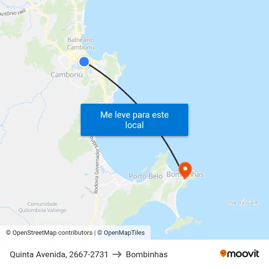 Quinta Avenida, 2667-2731 to Bombinhas map