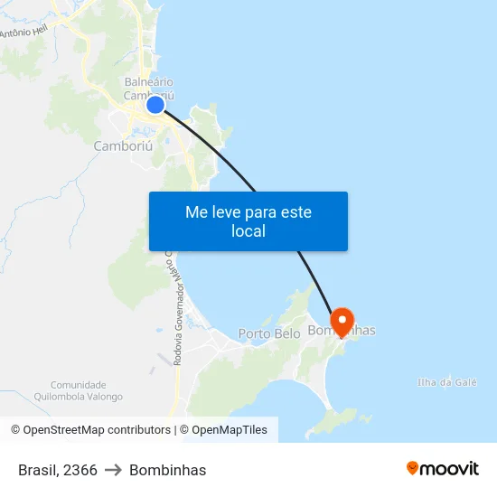 Brasil, 2366 to Bombinhas map