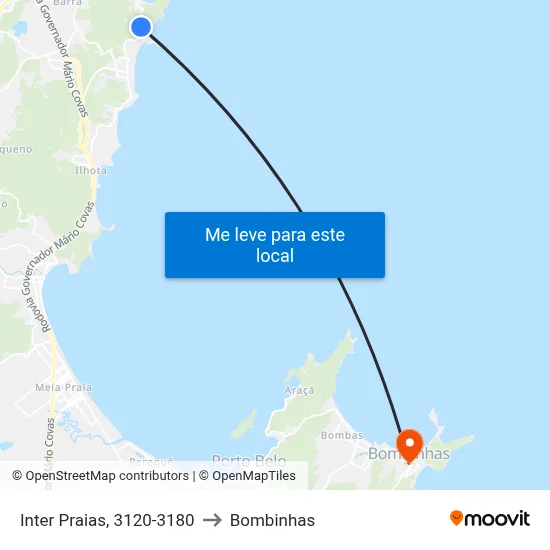 Inter Praias, 3120-3180 to Bombinhas map
