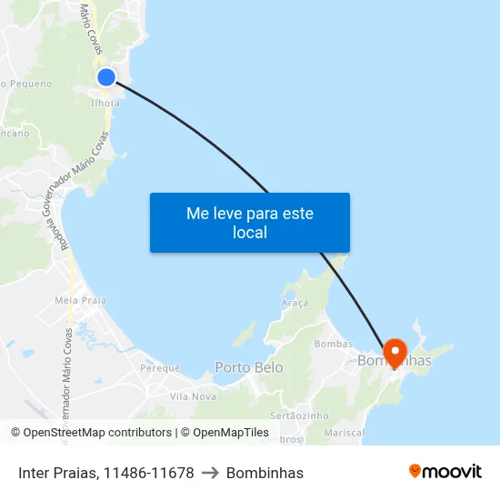 Inter Praias, 11486-11678 to Bombinhas map