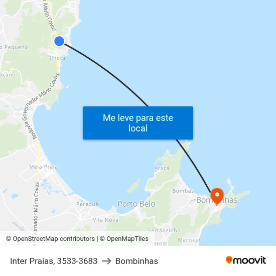Inter Praias, 3533-3683 to Bombinhas map