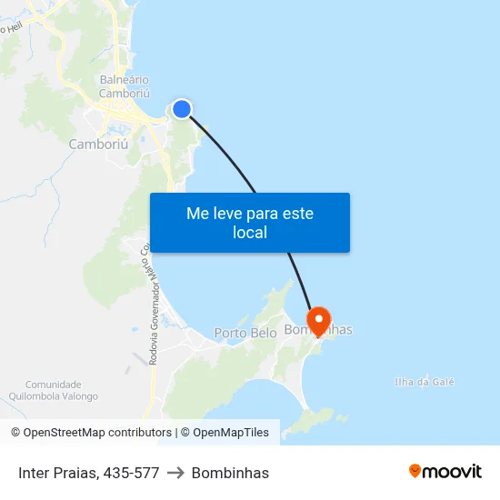 Inter Praias, 435-577 to Bombinhas map