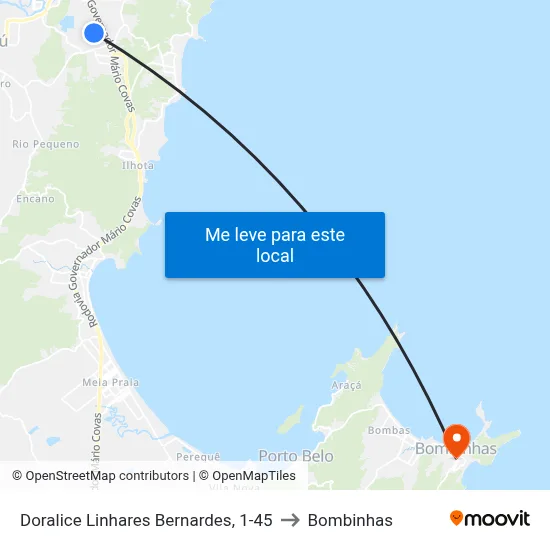 Doralice Linhares Bernardes, 1-45 to Bombinhas map