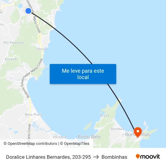 Doralice Linhares Bernardes, 203-295 to Bombinhas map