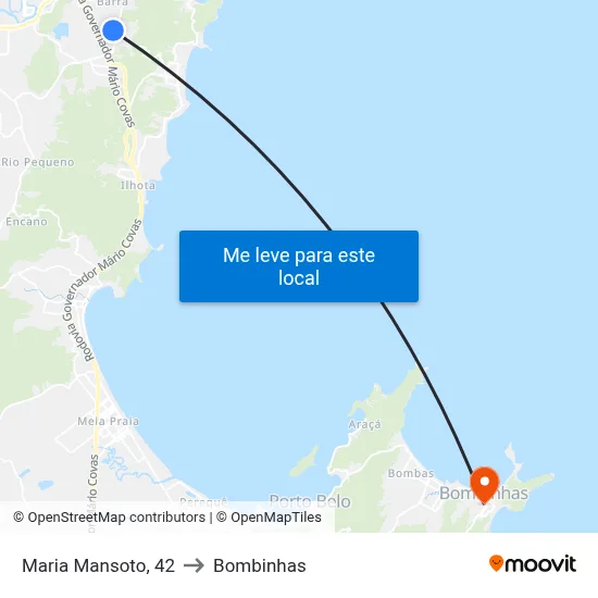 Maria Mansoto, 42 to Bombinhas map