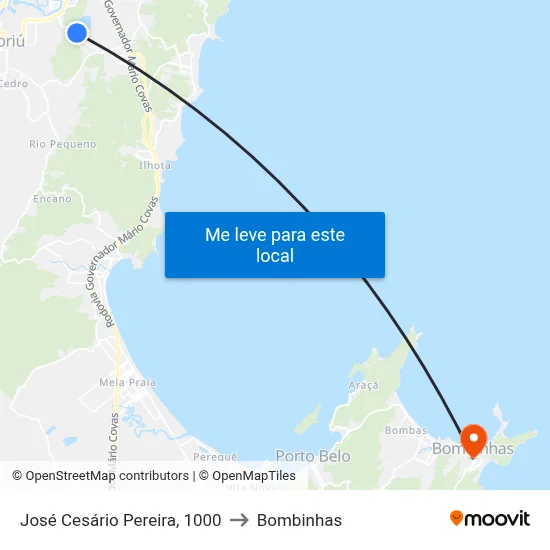 José Cesário Pereira, 1000 to Bombinhas map
