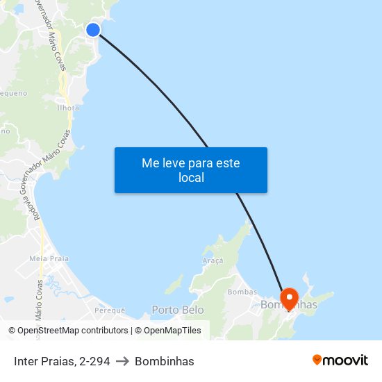 Inter Praias, 2-294 to Bombinhas map