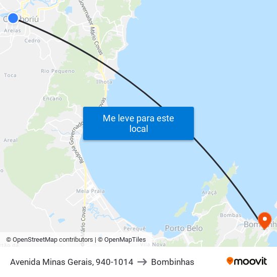 Avenida Minas Gerais, 940-1014 to Bombinhas map