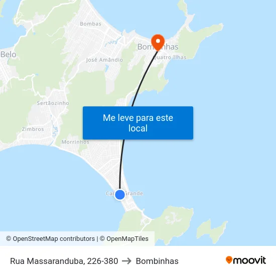 Rua Massaranduba, 226-380 to Bombinhas map