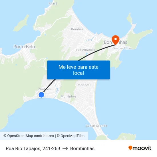 Rua Rio Tapajós, 241-269 to Bombinhas map