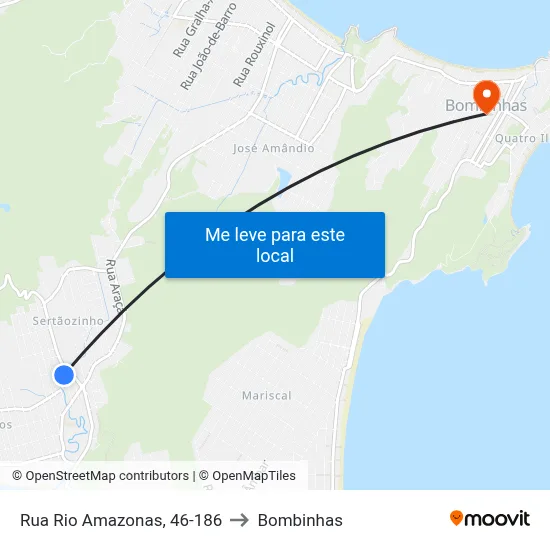 Rua Rio Amazonas, 46-186 to Bombinhas map