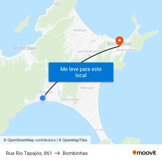 Rua Rio Tapajós, 861 to Bombinhas map