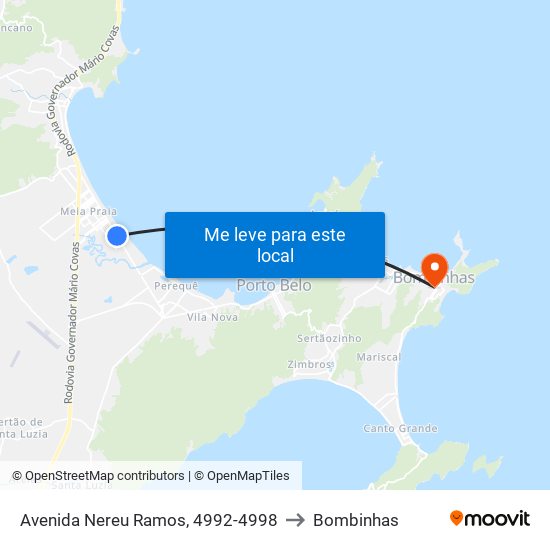 Avenida Nereu Ramos, 4992-4998 to Bombinhas map