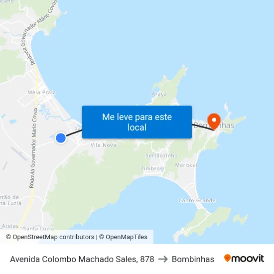 Avenida Colombo Machado Sales, 878 to Bombinhas map