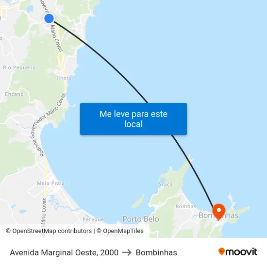 Avenida Marginal Oeste, 2000 to Bombinhas map