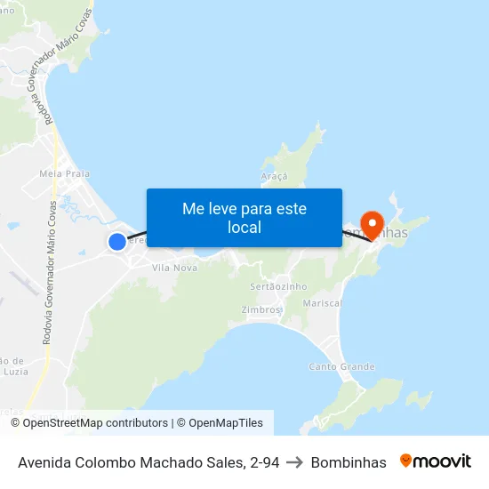 Avenida Colombo Machado Sales, 2-94 to Bombinhas map