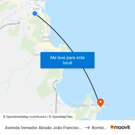 Avenida Vereador Abraão João Francisco, 3934-4240 to Bombinhas map