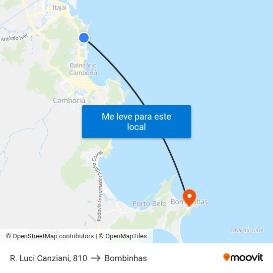 R. Luci Canziani, 810 to Bombinhas map