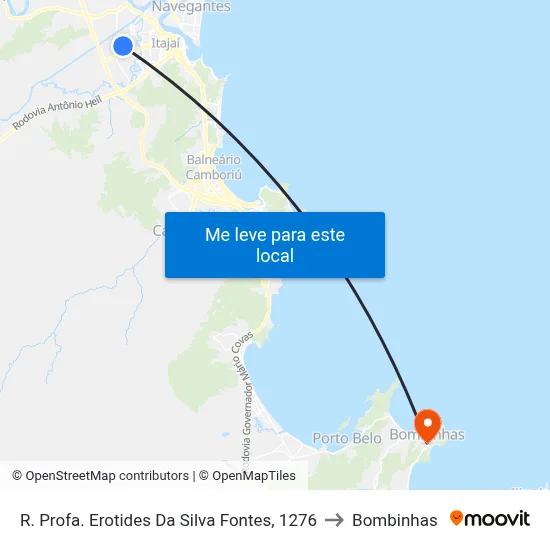 R. Profa. Erotides Da Silva Fontes, 1276 to Bombinhas map
