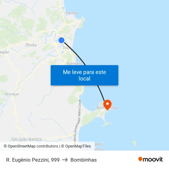 R. Eugênio Pezzini, 999 to Bombinhas map