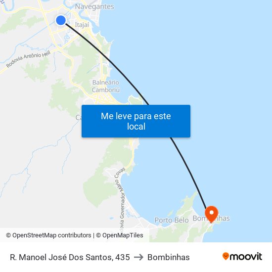 R. Manoel José Dos Santos, 435 to Bombinhas map