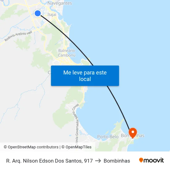 R. Arq. Nilson Edson Dos Santos, 917 to Bombinhas map