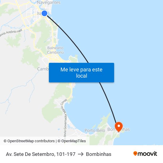 Av. Sete De Setembro, 101-197 to Bombinhas map