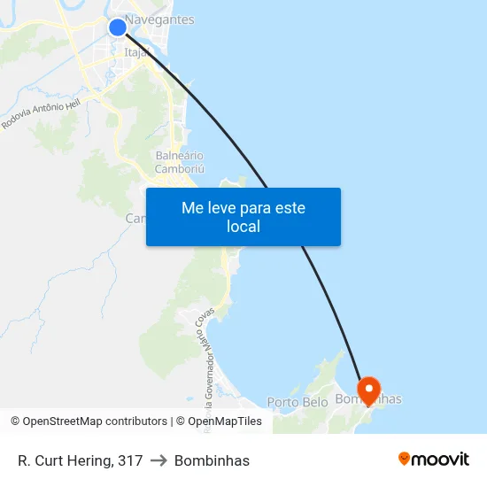 R. Curt Hering, 317 to Bombinhas map