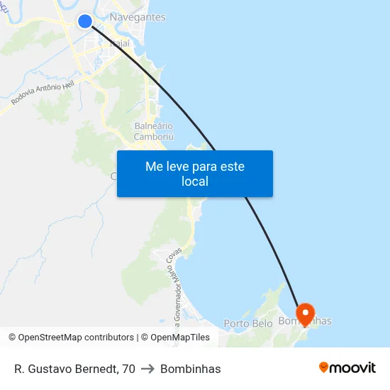 R. Gustavo Bernedt, 70 to Bombinhas map