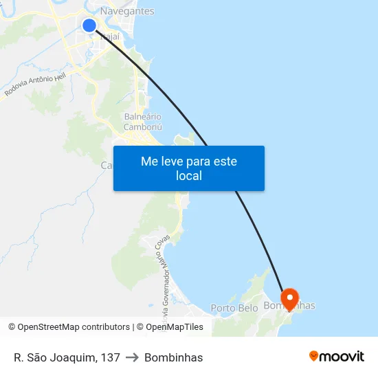 R. São Joaquim, 137 to Bombinhas map