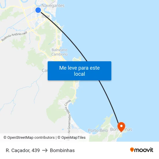 R. Caçador, 439 to Bombinhas map
