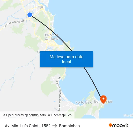 Av. Min. Luís Galoti, 1582 to Bombinhas map